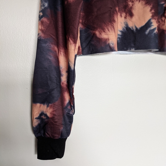 90s baby bleached tie dye graphic cropped sweater - Picture 3 of 7